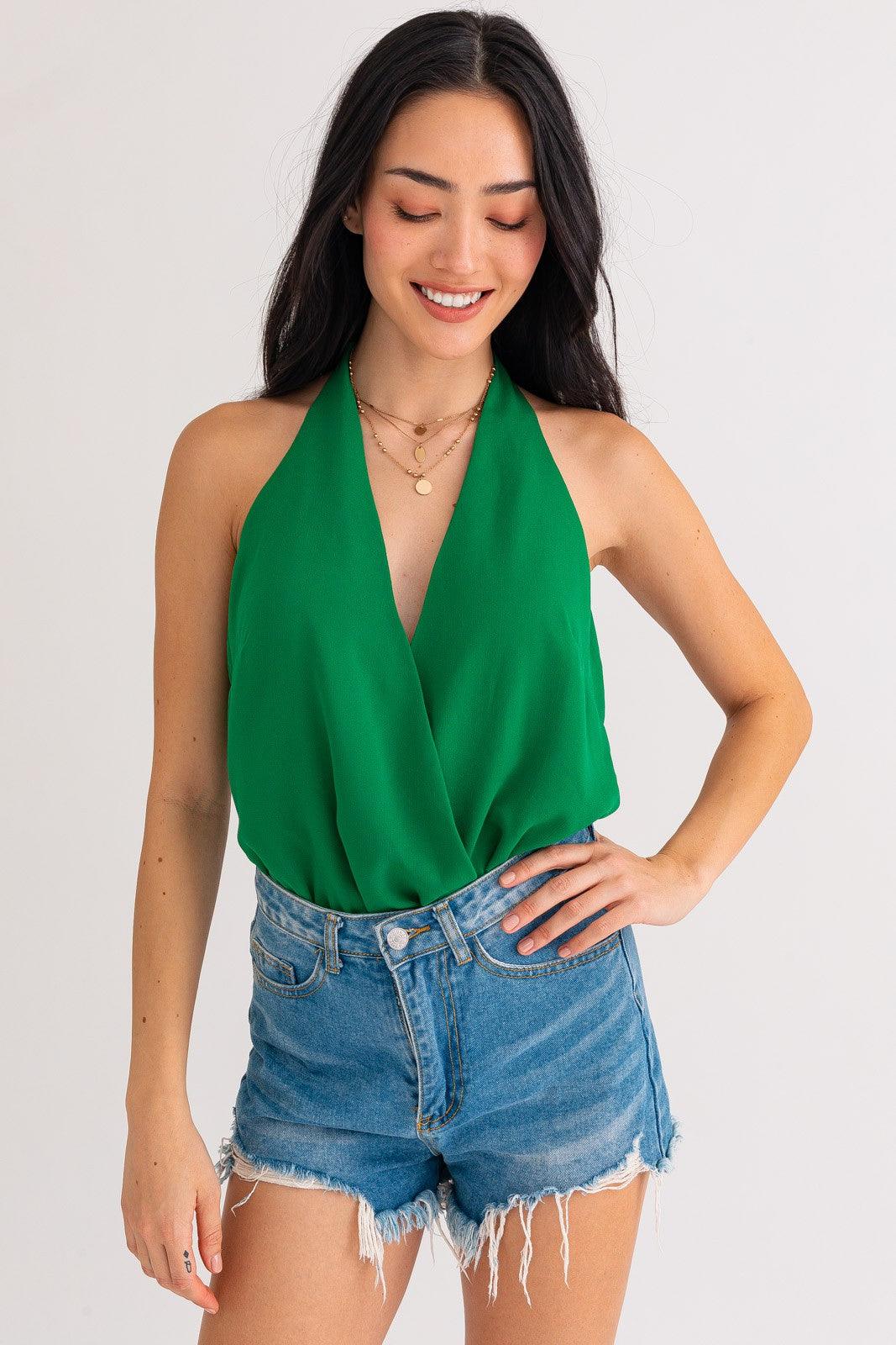 halter surplice bodysuit - RK Collections Boutique