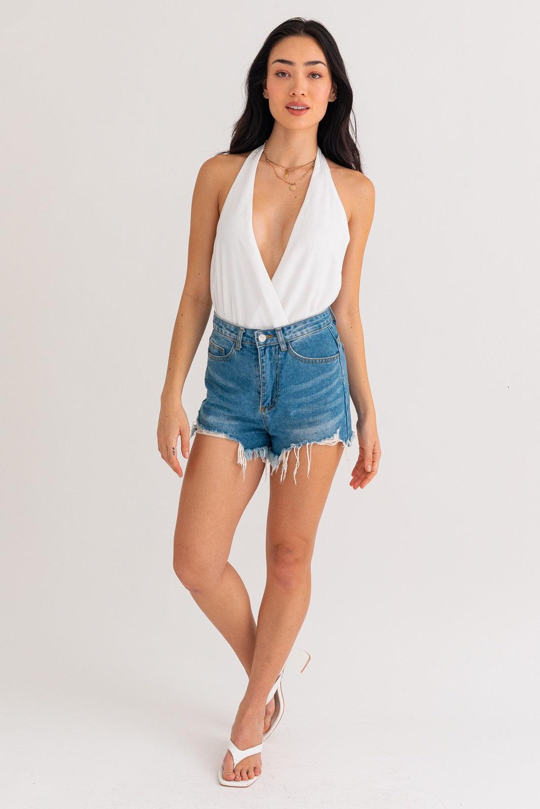 halter surplice bodysuit - RK Collections Boutique