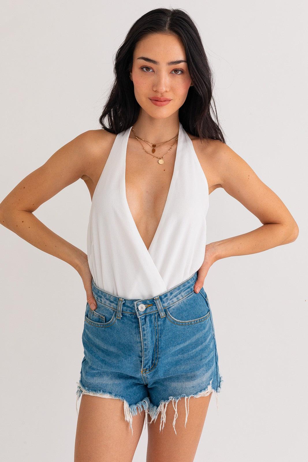 halter surplice bodysuit - RK Collections Boutique