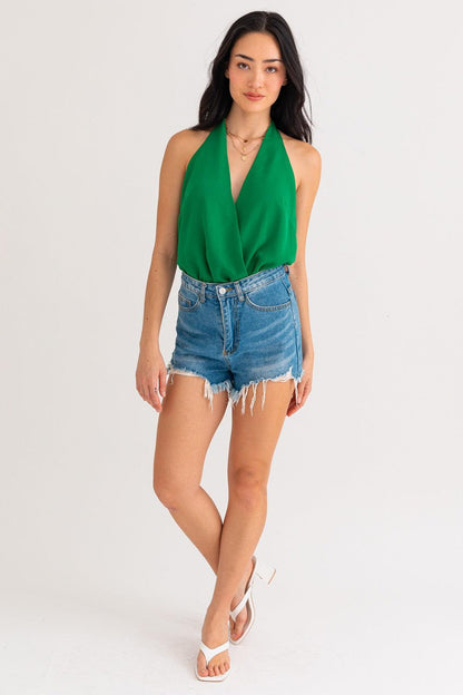 halter surplice bodysuit - RK Collections Boutique