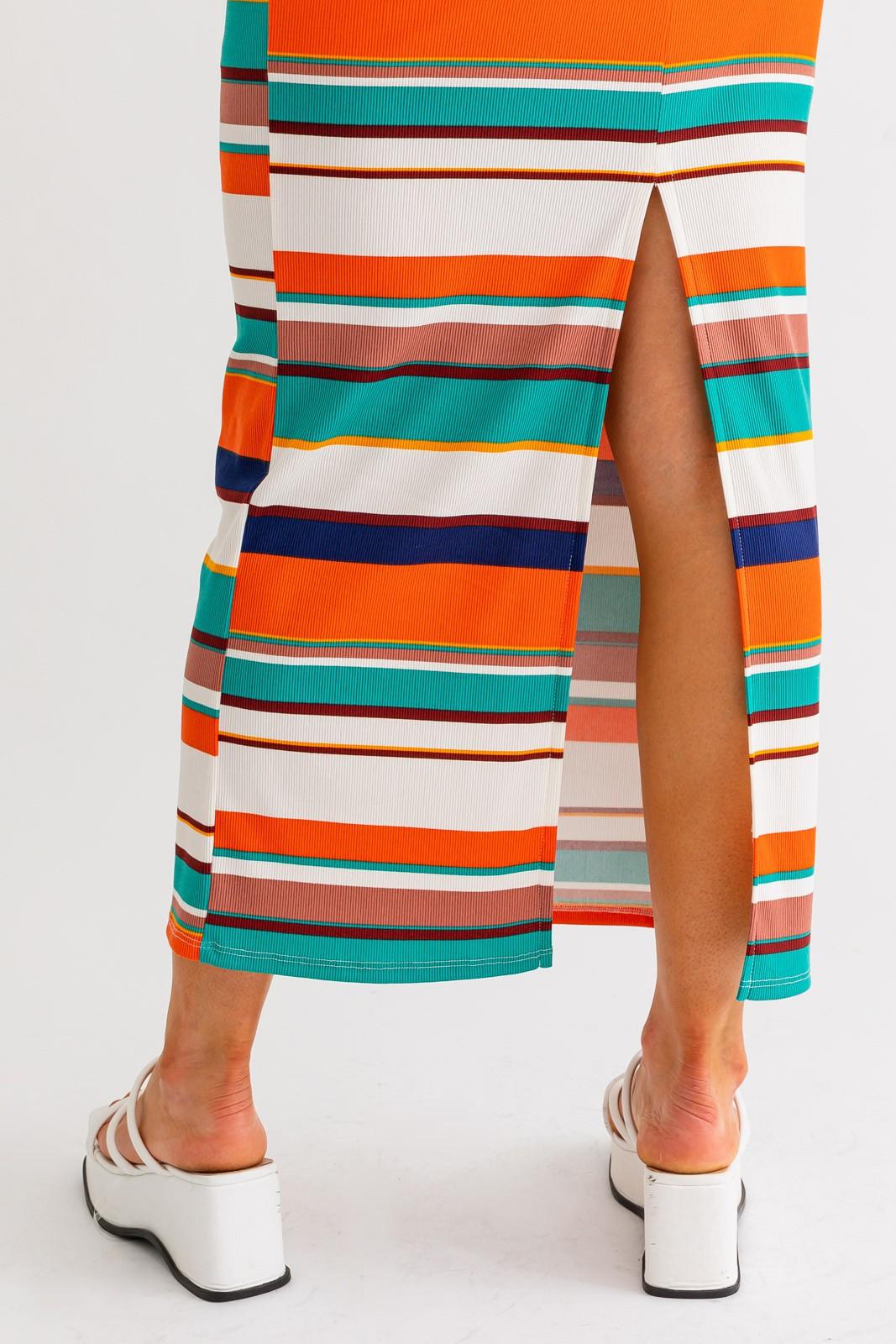 2pc set-ribbed stripe tank top & maxi skirt - RK Collections Boutique