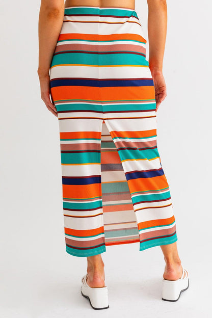 2pc set-ribbed stripe tank top & maxi skirt - RK Collections Boutique