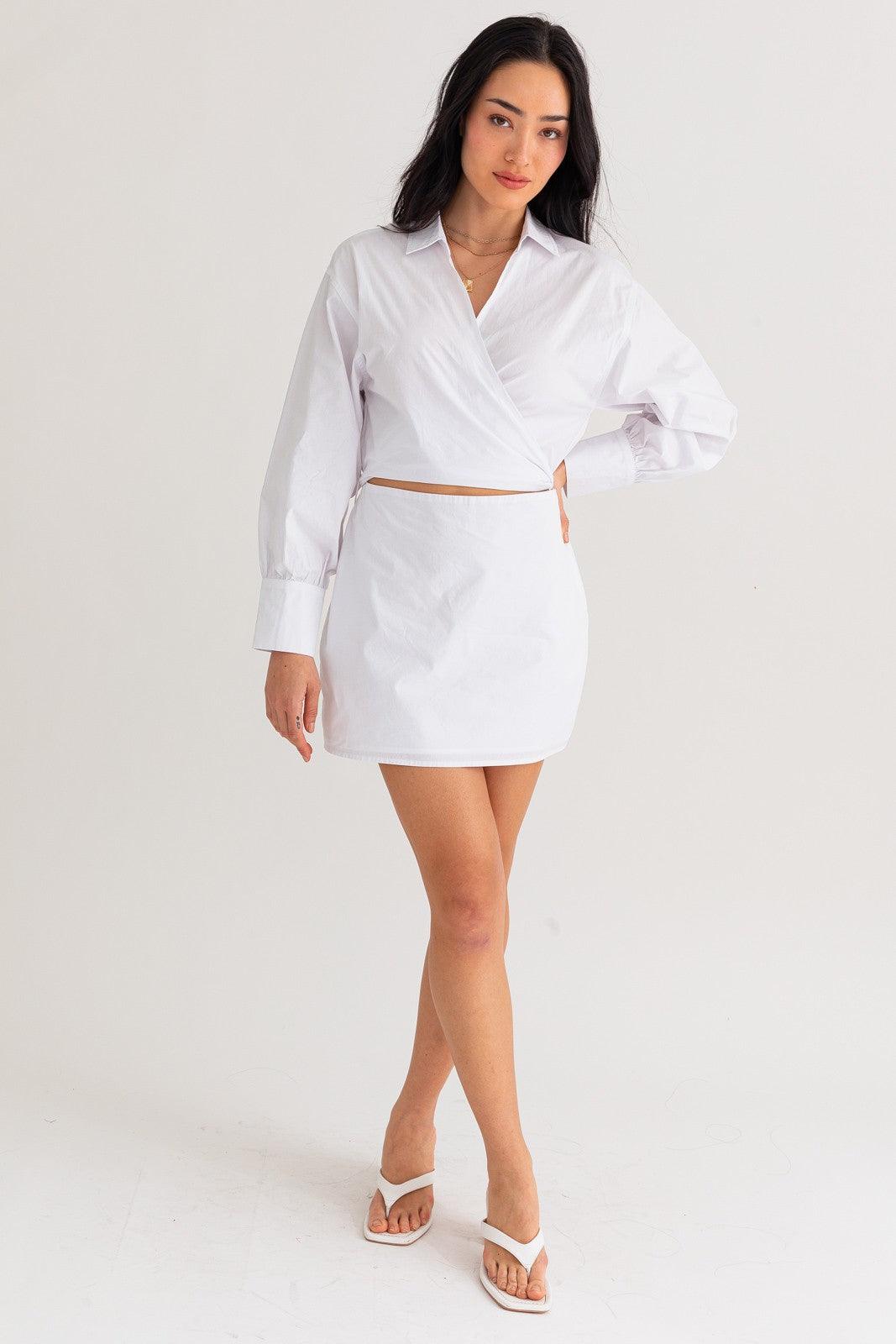 wrap front cut out shirt dress - RK Collections Boutique