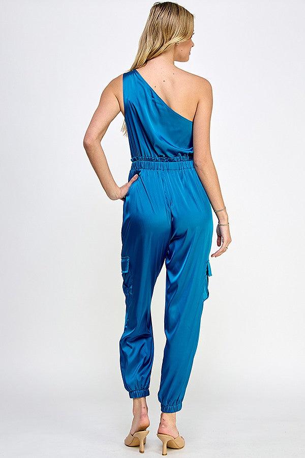 One Shoulder Jogger Jumpsuit - RK Collections Boutique