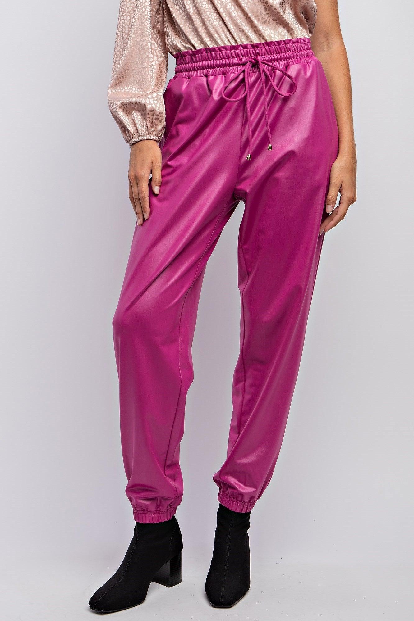 faux leather jogger pants - RK Collections Boutique