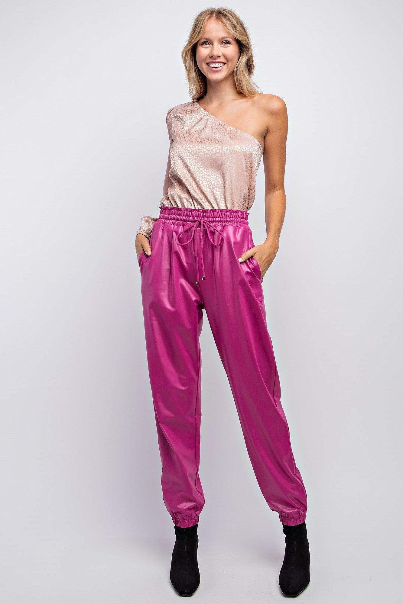 faux leather jogger pants - RK Collections Boutique