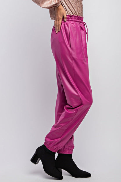 faux leather jogger pants - RK Collections Boutique