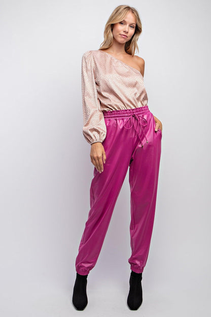 faux leather jogger pants - RK Collections Boutique