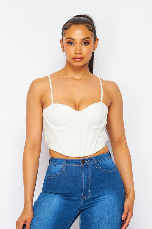 sleeveless bustier top