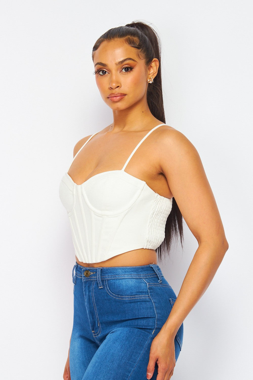 sleeveless bustier top