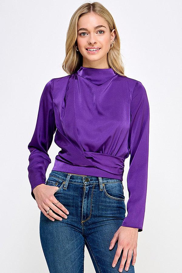 long sleeve mock neck band bottom top - RK Collections Boutique