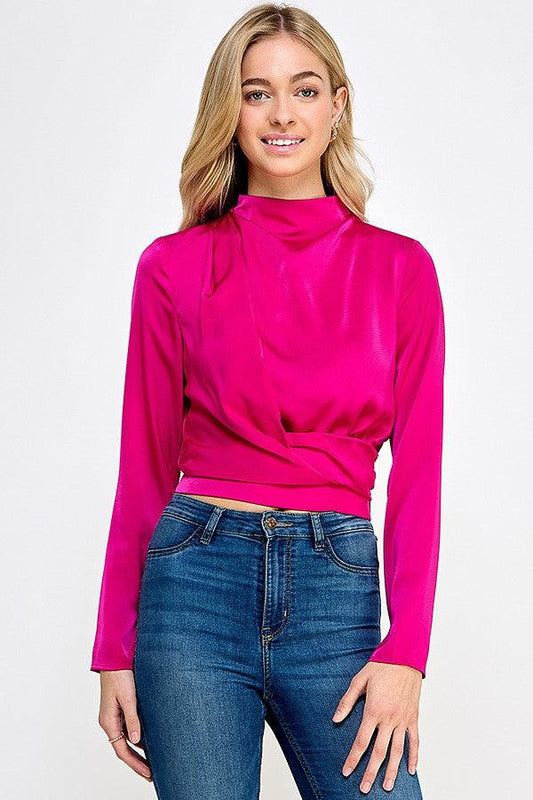 long sleeve mock neck band bottom top - RK Collections Boutique