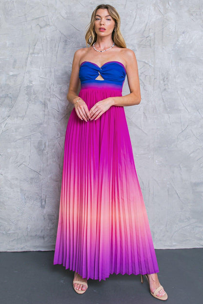 strapless ombre wide leg jumpsuit - RK Collections Boutique