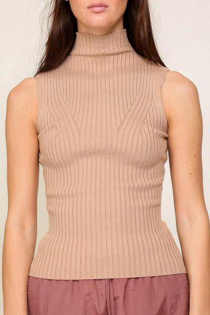 Sleeveless Turtleneck knit top - RK Collections Boutique