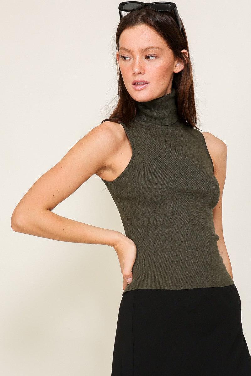 Sleeveless Turtleneck knit top - RK Collections Boutique