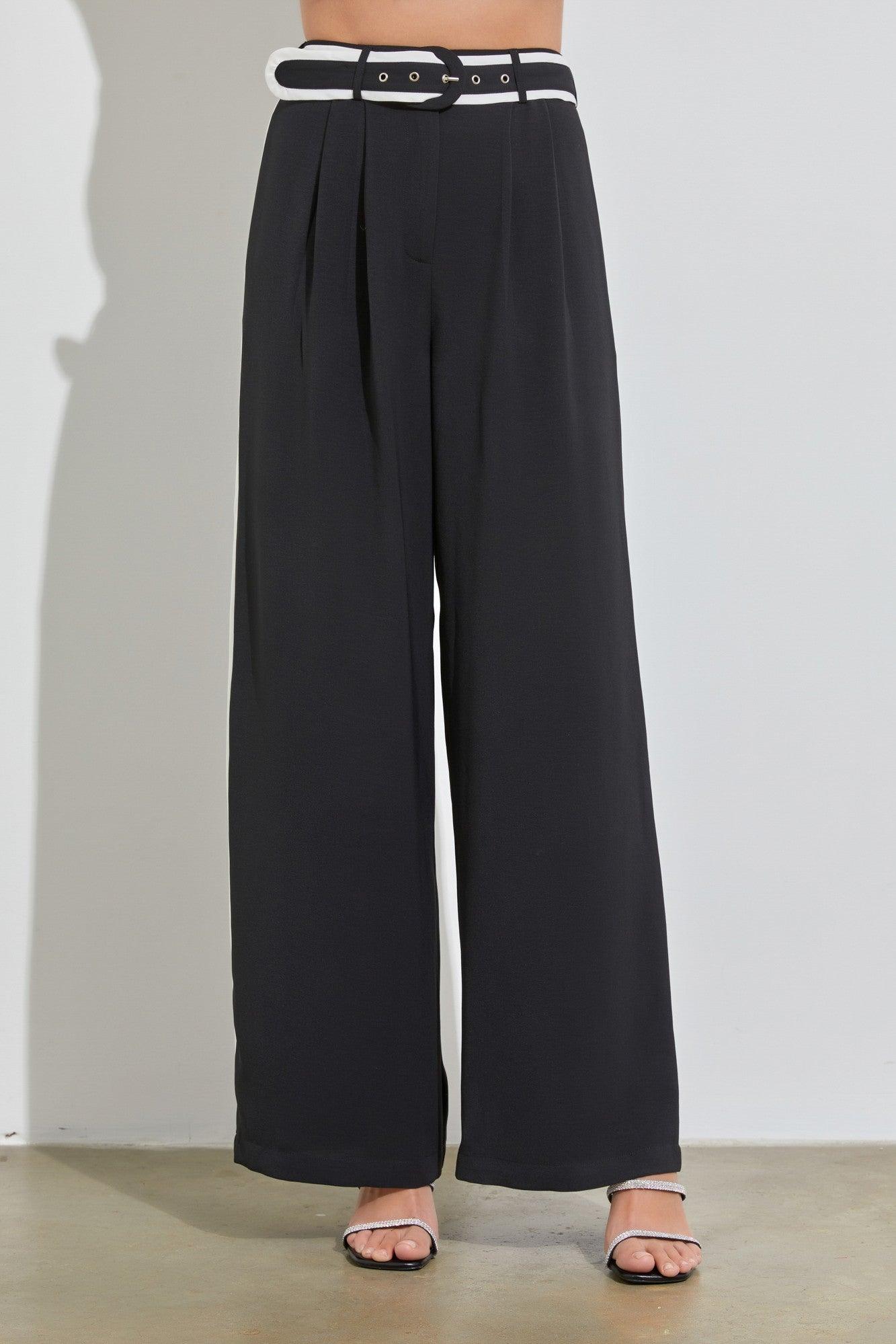 contrast wide leg pants - RK Collections Boutique