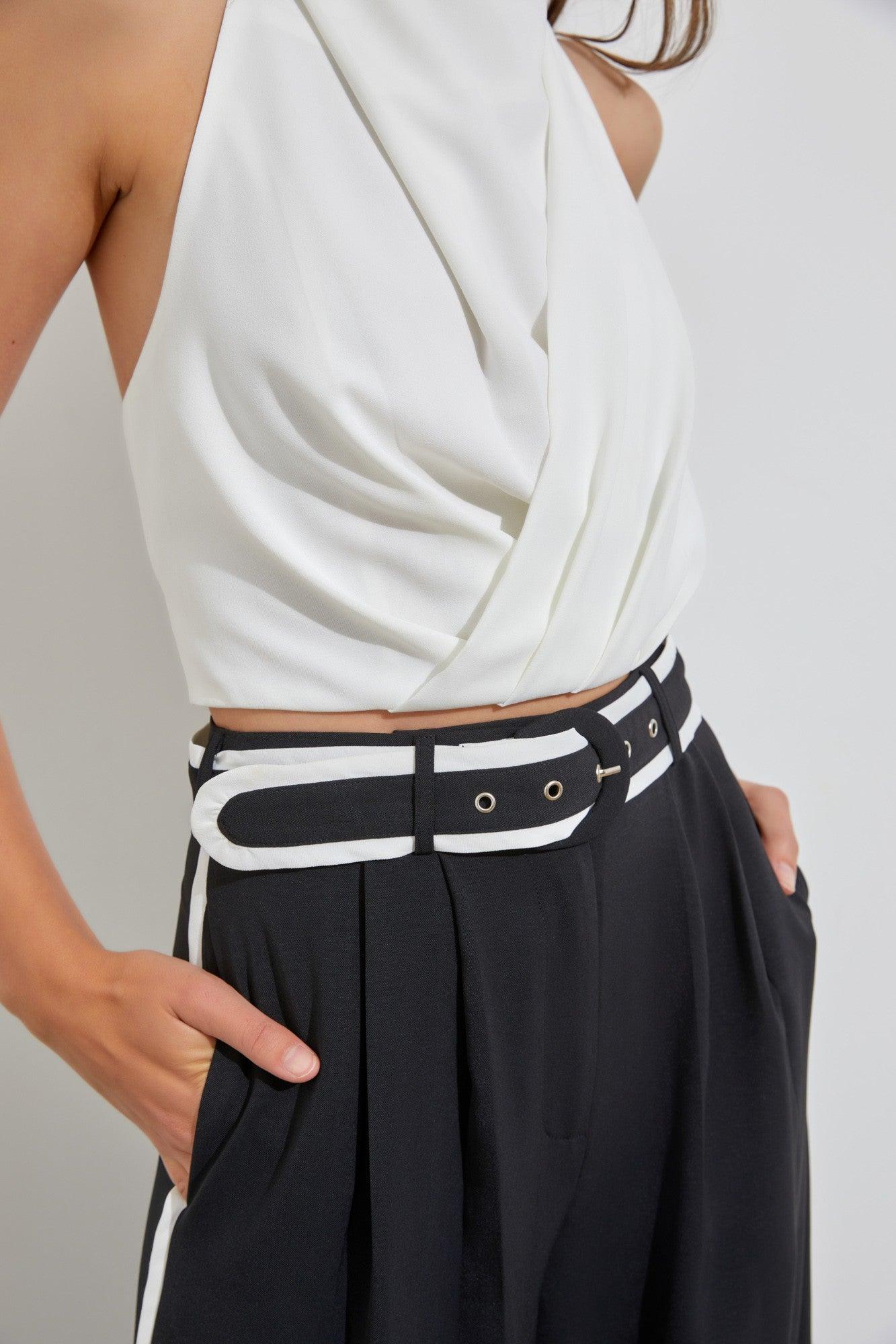 contrast wide leg pants - RK Collections Boutique