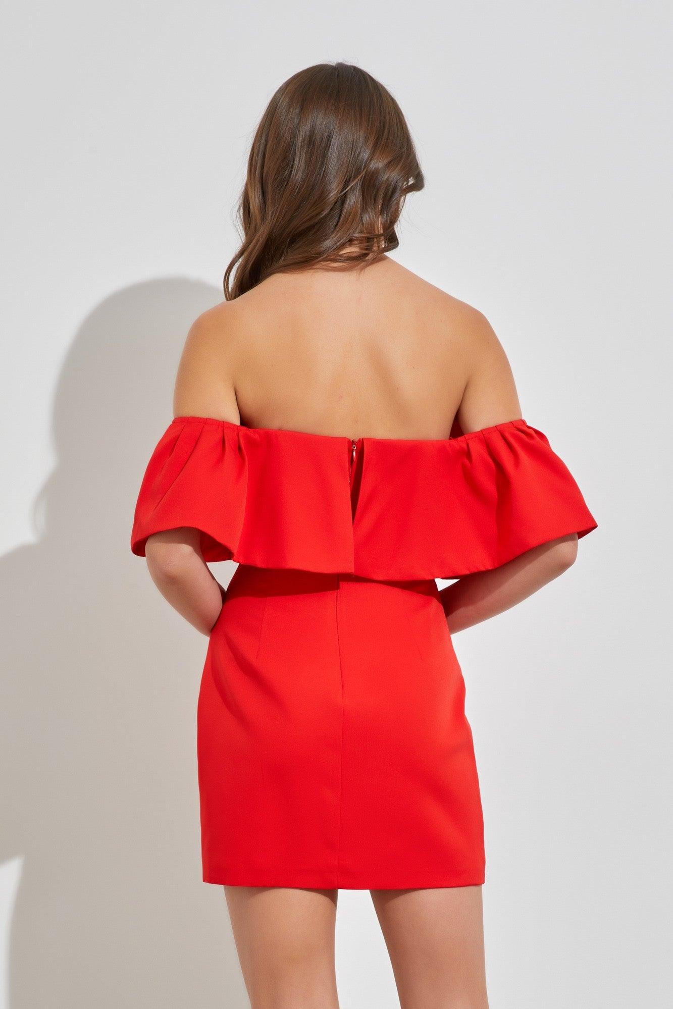 off the shoulder ruffle dress - RK Collections Boutique