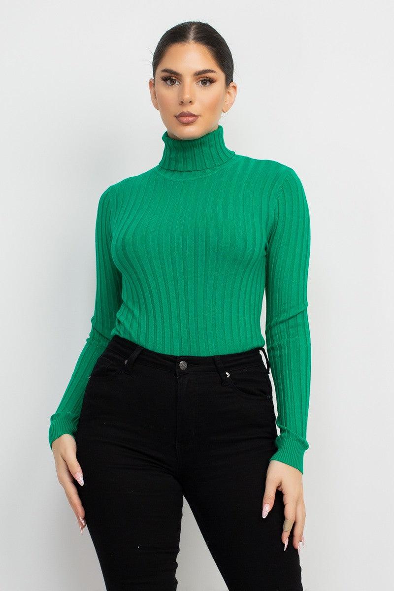 Ribbed Turtleneck Sweater - RK Collections Boutique