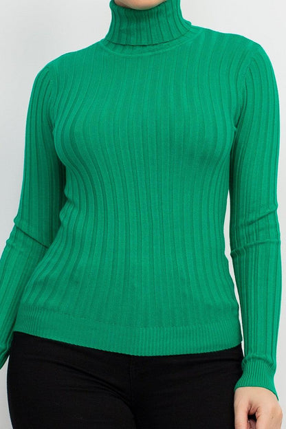 Ribbed Turtleneck Sweater - RK Collections Boutique