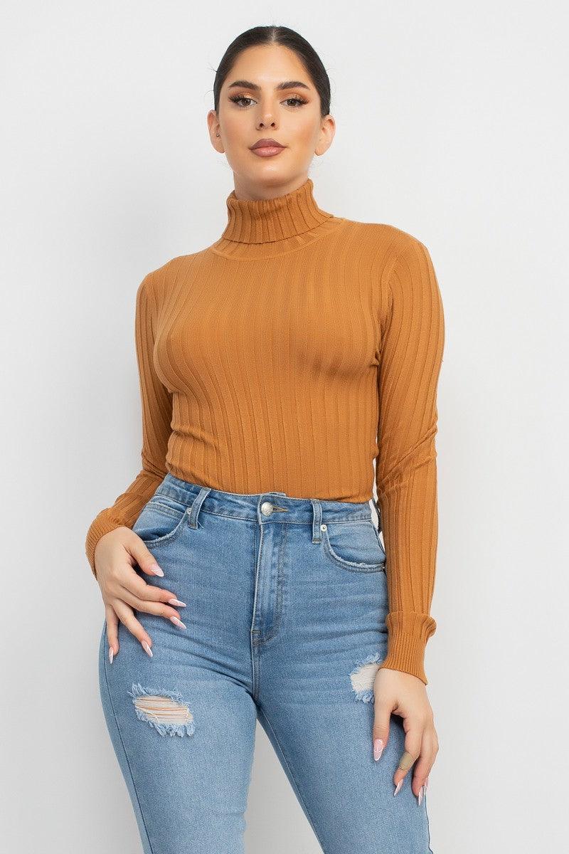 Ribbed Turtleneck Sweater - RK Collections Boutique