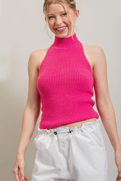 halter turtleneck sweater top - RK Collections Boutique