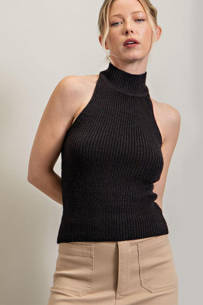 halter turtleneck sweater top - RK Collections Boutique