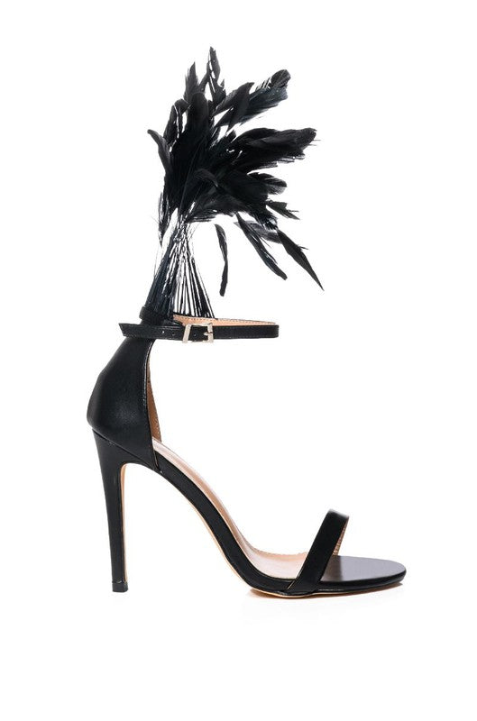 Ostrich Feather Stiletto Sandals