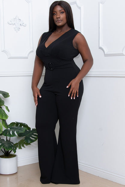 PLUS sleeveless belted jumpsuit