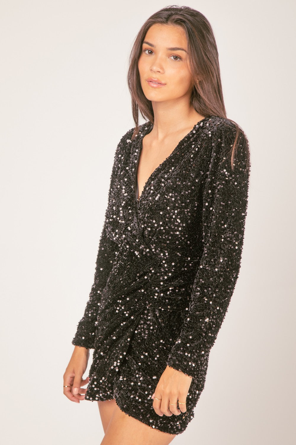 PLUS SIZE Sequin Glitter Holiday Mini Dress