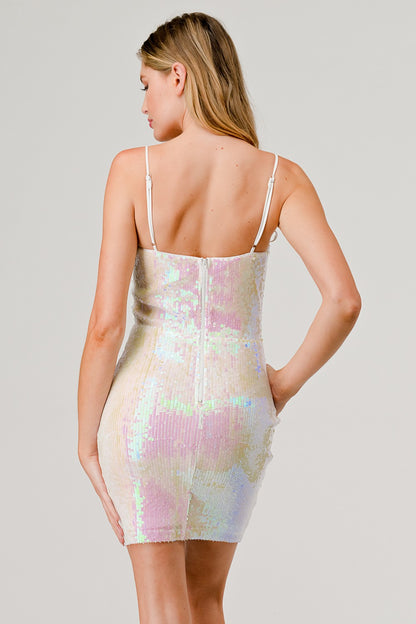 sleeveless sequin bustier mini dress