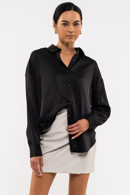 satin button down blouse