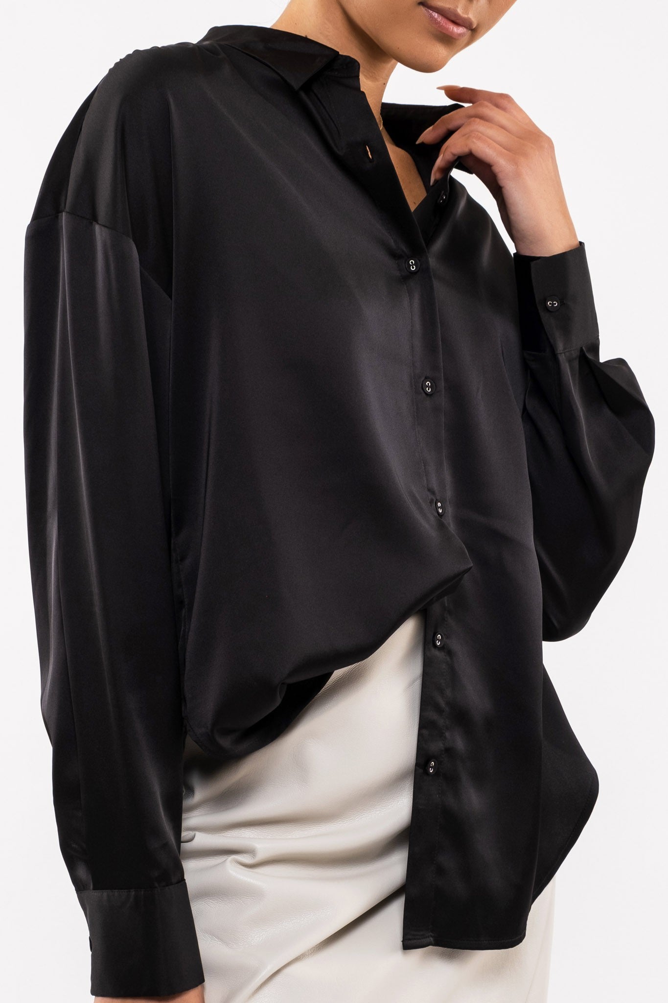 satin button down blouse