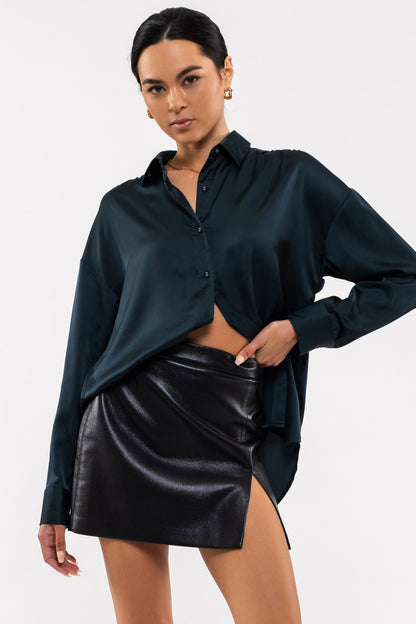 satin button down blouse