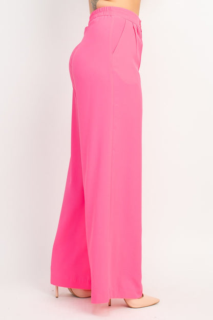 High-Rise Pleated Palazzo Pants