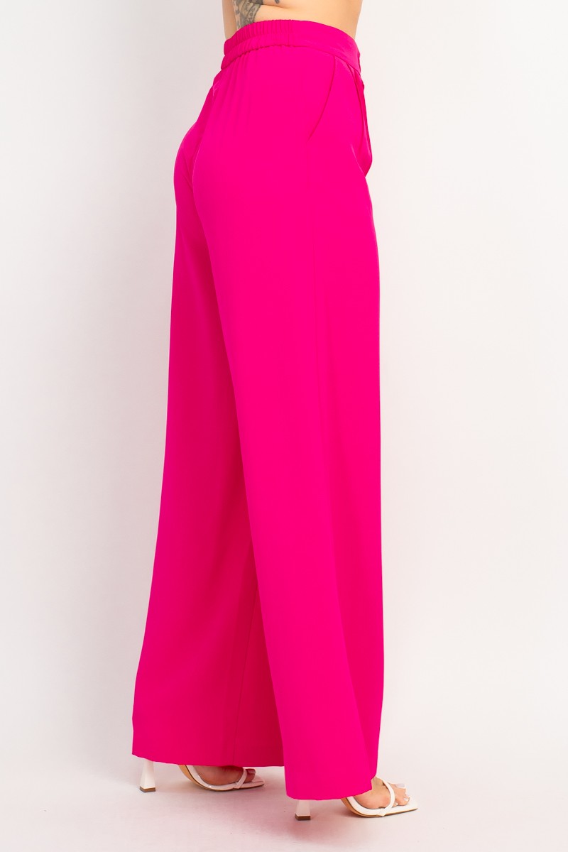 High-Rise Pleated Palazzo Pants