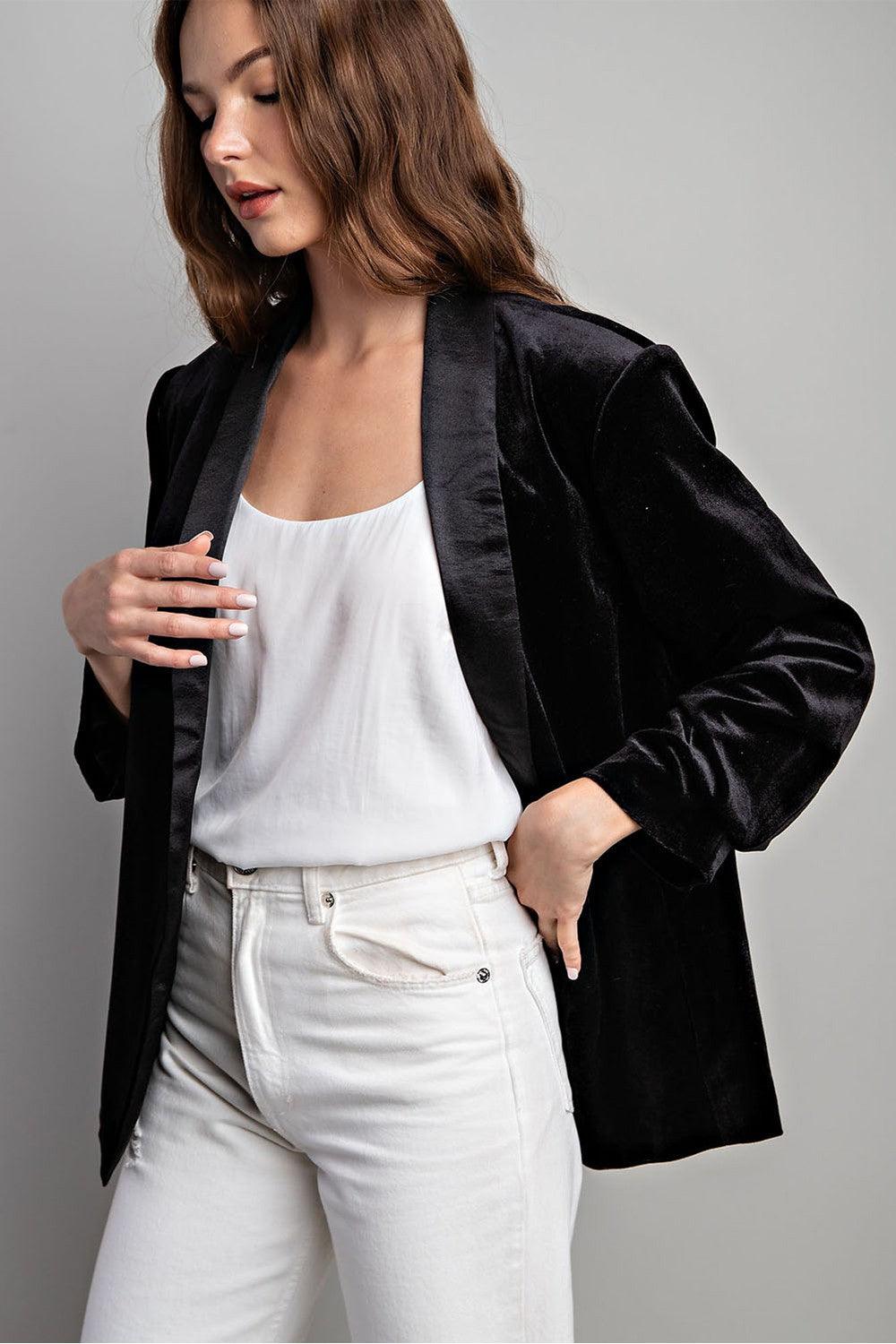 velvet tuxedo blazer - RK Collections Boutique