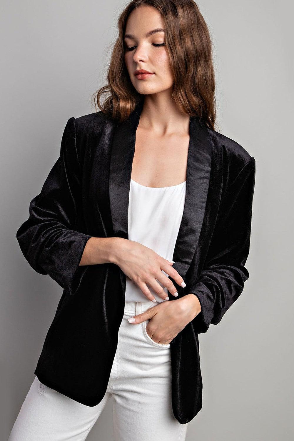 velvet tuxedo blazer - RK Collections Boutique