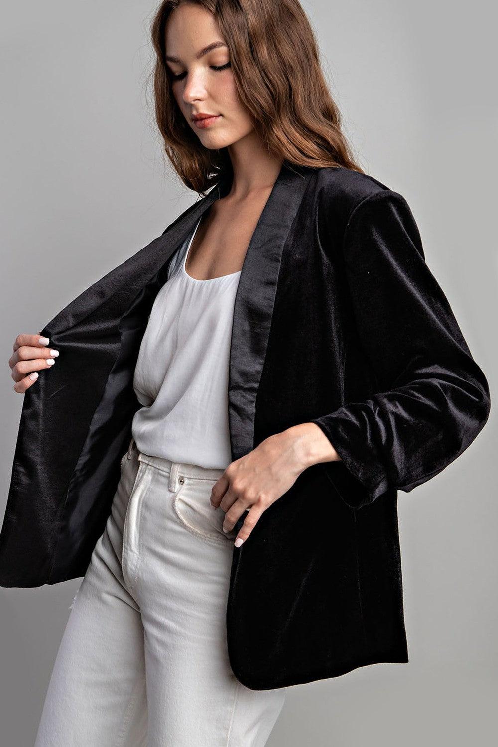 velvet tuxedo blazer - RK Collections Boutique