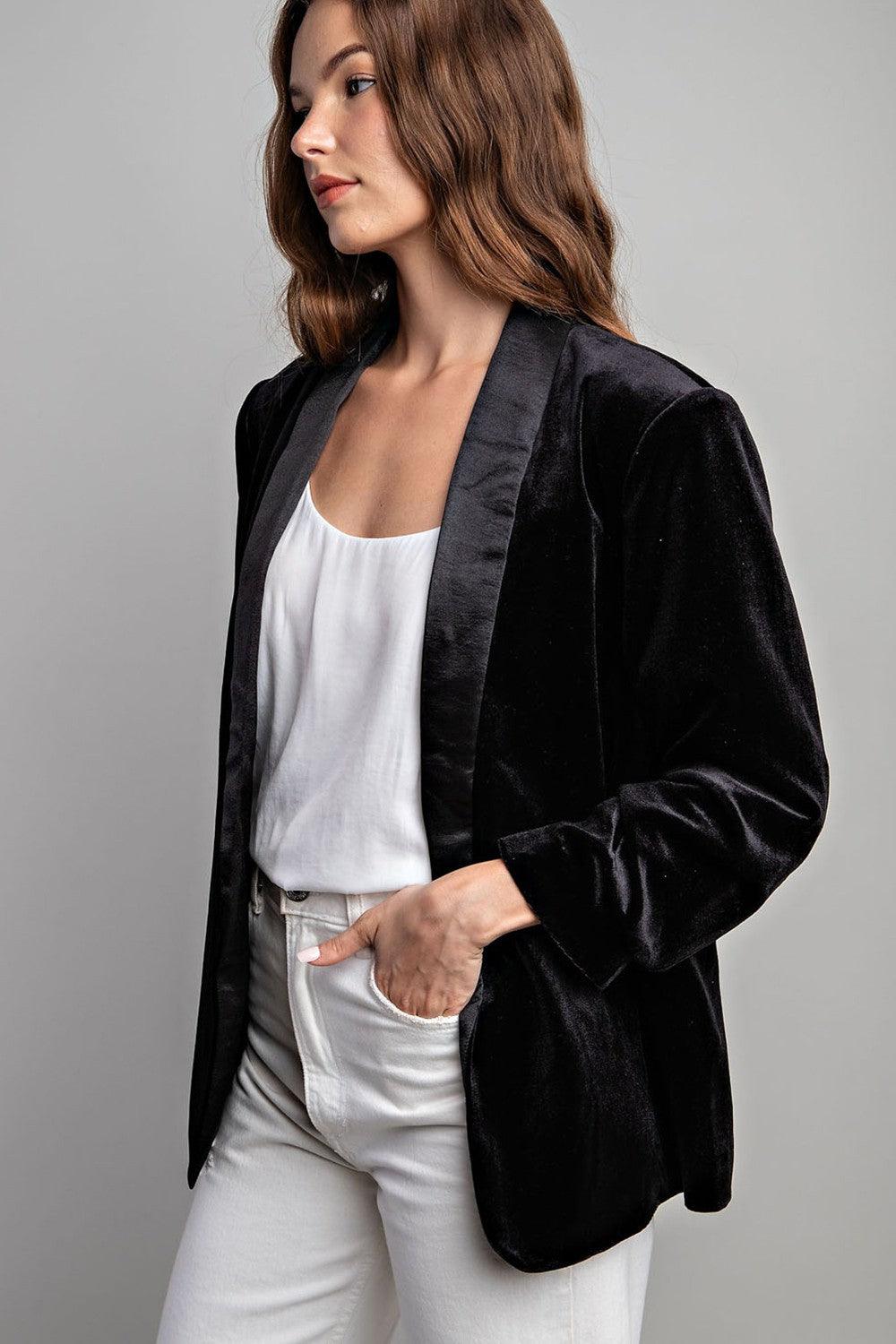 velvet tuxedo blazer - RK Collections Boutique