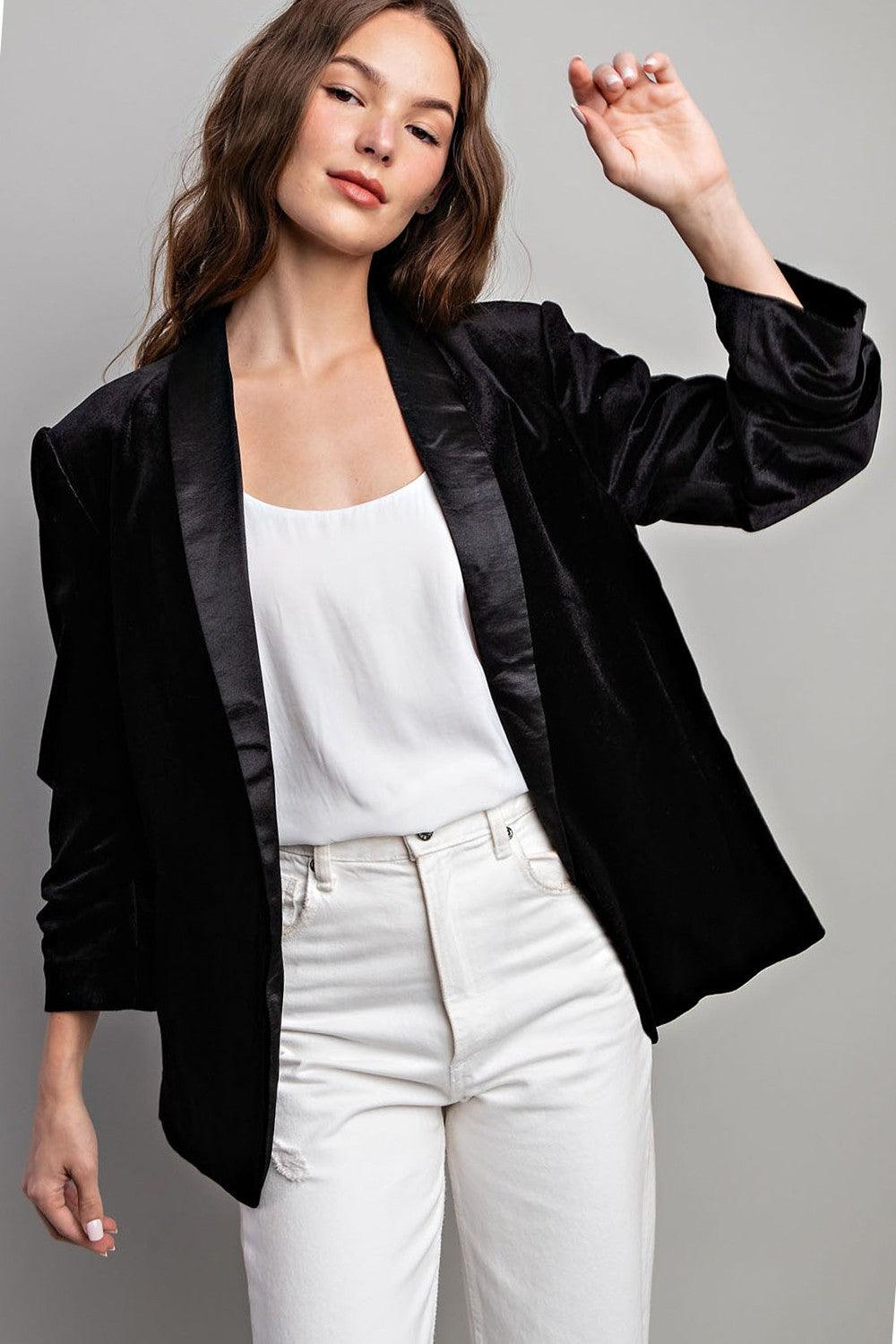 velvet tuxedo blazer - RK Collections Boutique