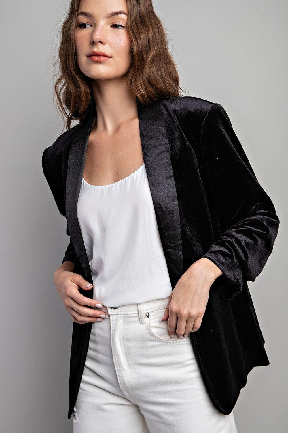 velvet tuxedo blazer - RK Collections Boutique