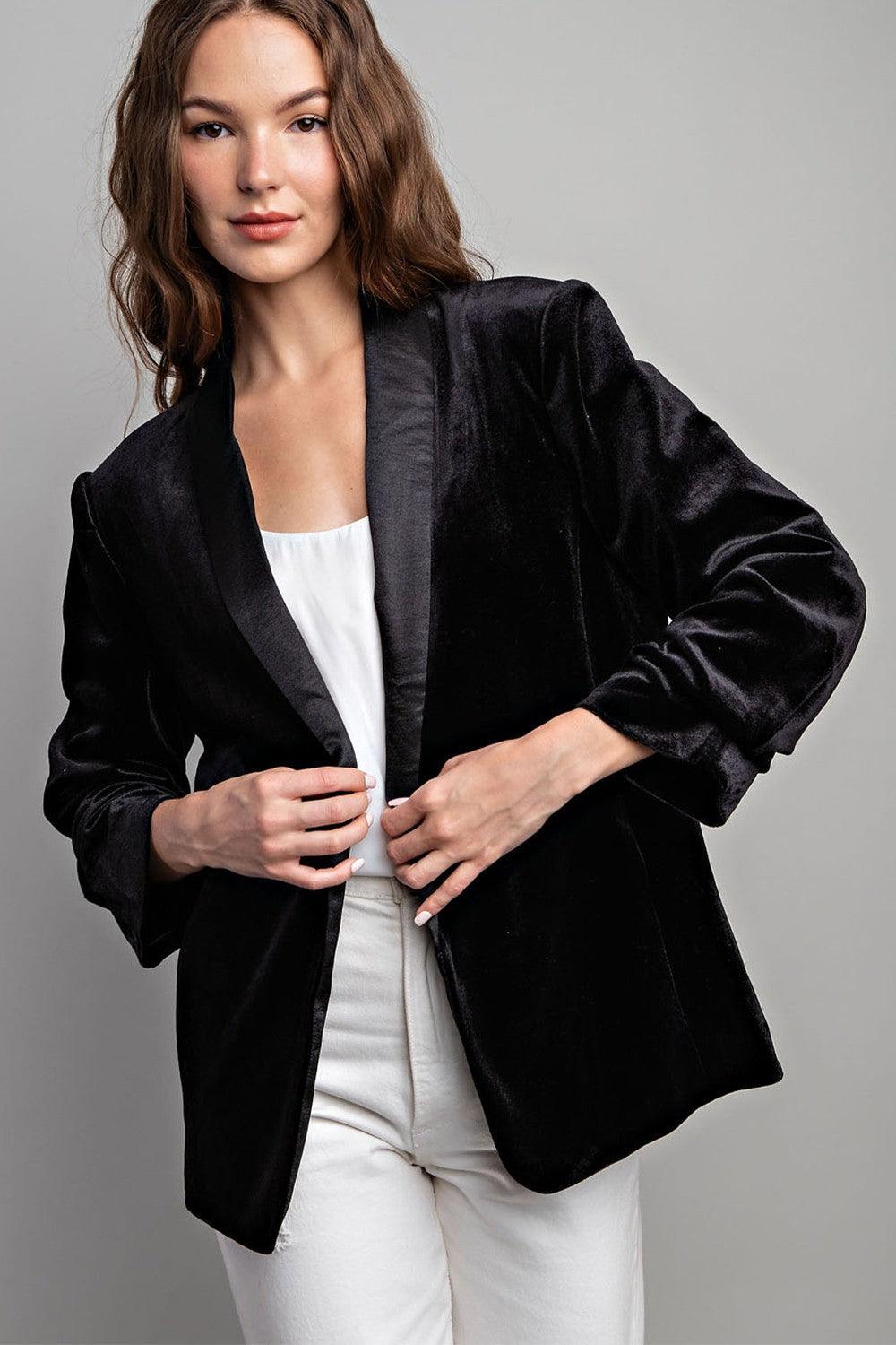 velvet tuxedo blazer - RK Collections Boutique