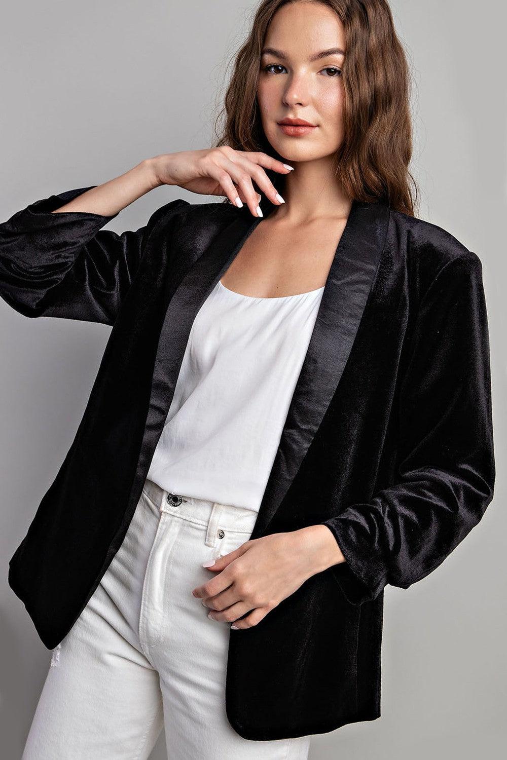 velvet tuxedo blazer - RK Collections Boutique