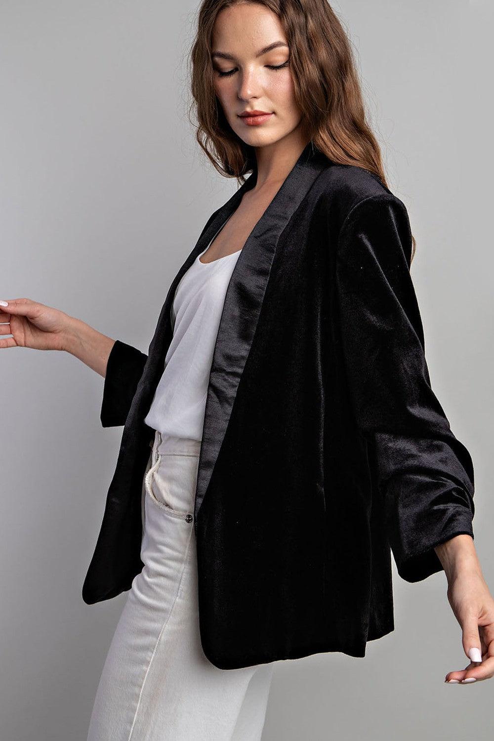 velvet tuxedo blazer - RK Collections Boutique