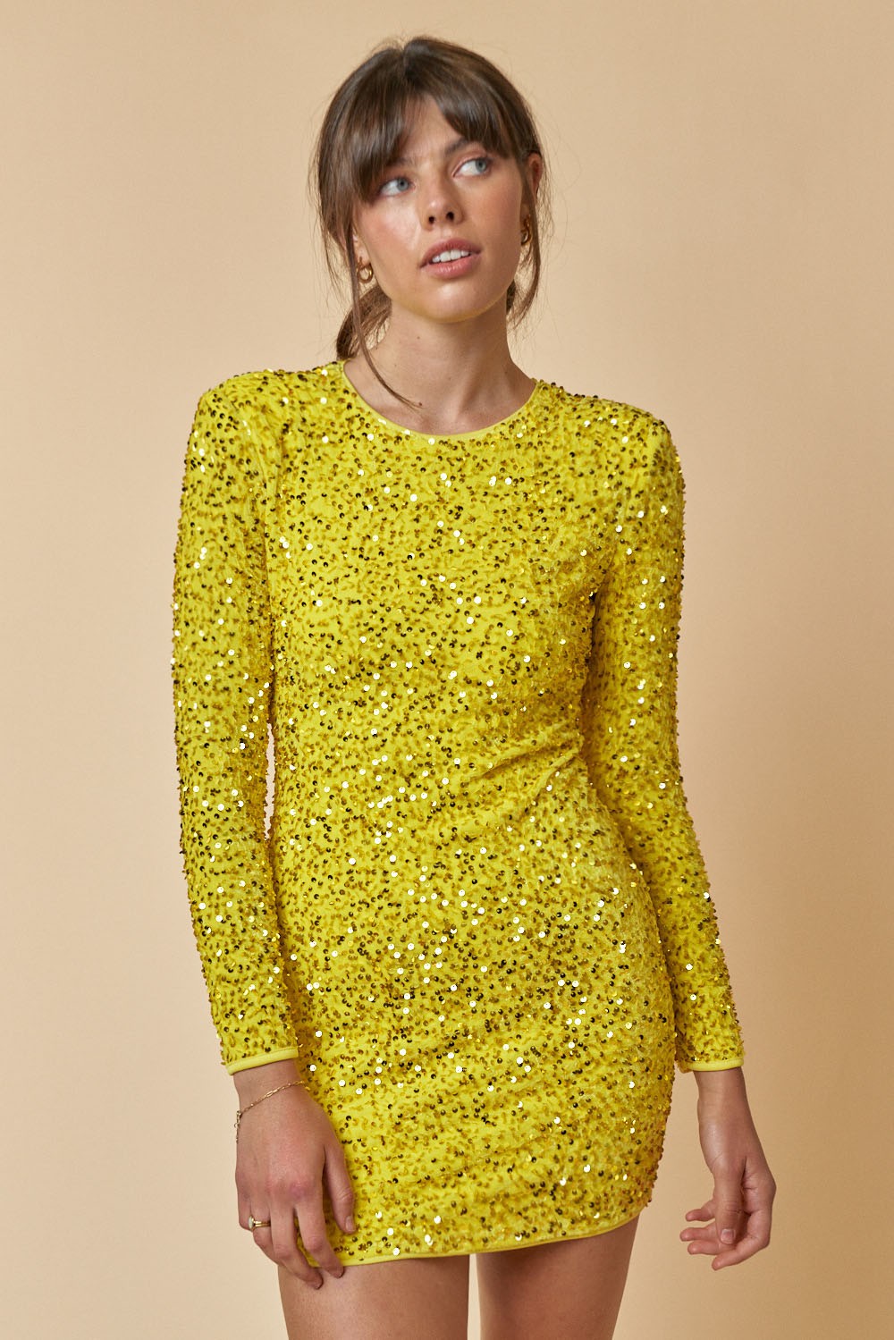 long sleeve sequin dress