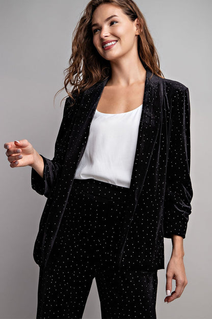 velvet rhinestone blazer