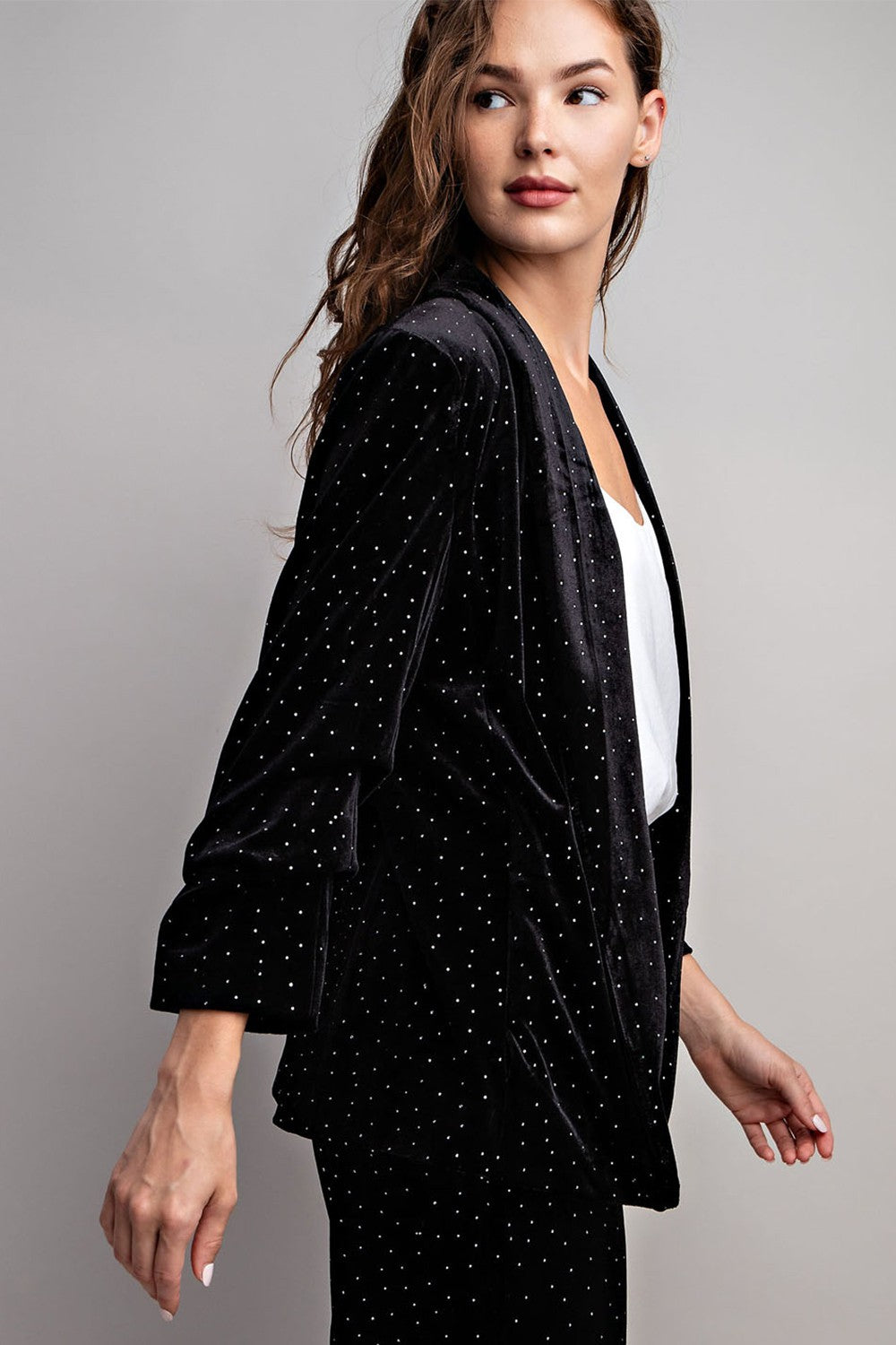 velvet rhinestone blazer