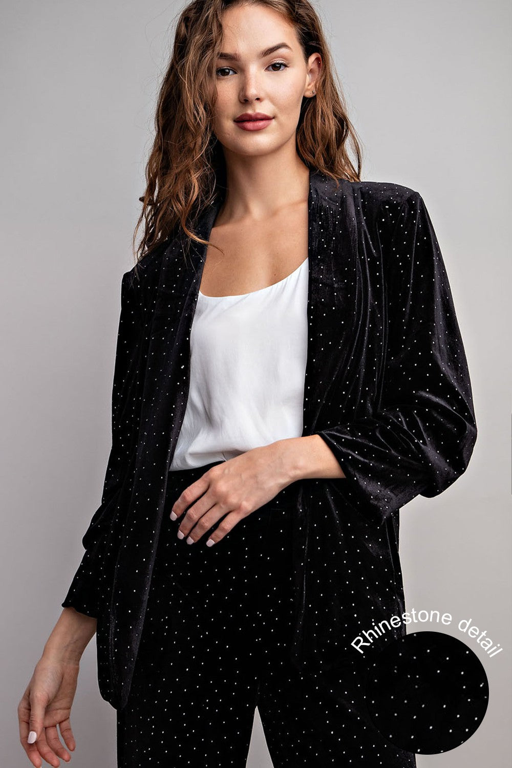 velvet rhinestone blazer