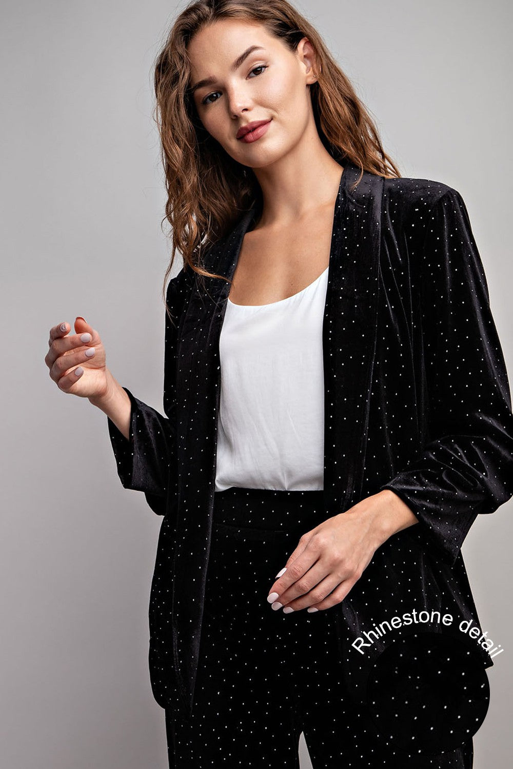 velvet rhinestone blazer